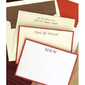   Stationery   Red And Brown Hand Bordered Cards