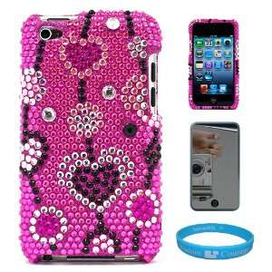  Two Piece Pink Love Chain Rhinestone Design Protective Cover Case 