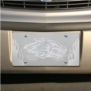  New Mexico Lobos Silver Mirrored Flame License Plate 