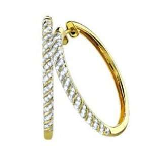  0.50CT Diamond Hoops Earrings in 5.0GR of 14K Yellow Gold 
