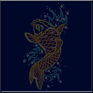Metal Studs Koi Fish Long Sleeve Shirt S XL,2X,3X,4X,5X  