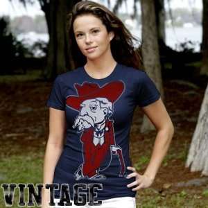 My U Mississippi Rebels Ladies Navy Blue Gigantor Vintage T shirt 