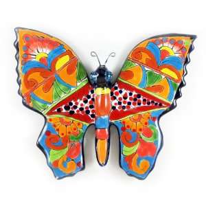 Mexican Talavera Butterfly   Wall Art   12 Wingspan