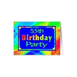    55th Birthday Party Invitations Bright Lights Card: Toys & Games