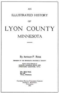 1912 Genealogy & History of Lyon County Minnesota MN  