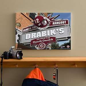 Personalized College Football Pub Sign Canvas   Alabama Crimson Tide 