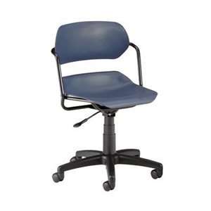  Swivel Chair Silver Frame, Navy Plastic: Office Products