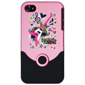  iPhone 4 or 4S Slider Case Pink Rocker Chick   Pink Guitar 