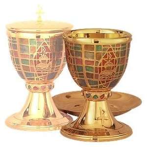  Stained Glass Style Chalice and Paten
