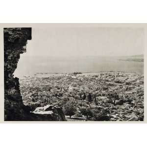  1937 Panorama Izmir Smyrna Harbor Turkey Photogravure 