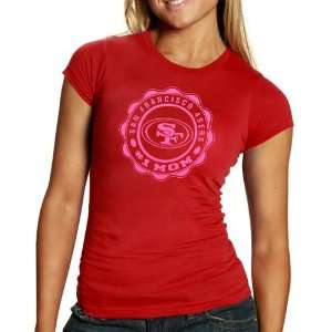  San Francisco 49ers Womens #1 Mom T Shirt   Scarlet 