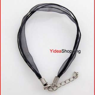 10x silk Organza Ribbon Bracelet Strap Cord Chain 19cm  