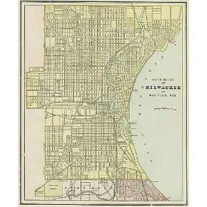  Cram 1892 Antique Street Map of Milwaukee, Wisconsin