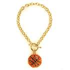 Emitations Lisas Rhinestone Basketball Charm Toggle Bracelet