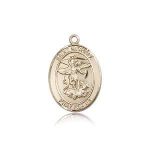 14kt Gold St. Saint Michael / Paratrooper Medal 1 x 3/4 Inches 7076KT 