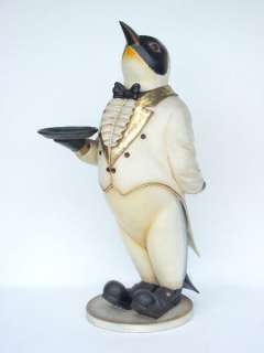 PENGUIN BUTLER STATUE WITH SERVING TRY 5FT  