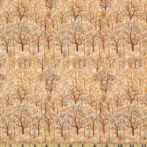  44 Wide Victoria & Albert Trees Cream/Orange Fabric By 