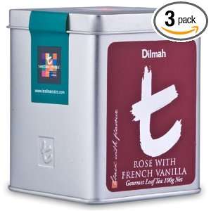 Dilmah T Series Rose Loose Leaf Tea with French Vanilla, 3.5 Ounce 