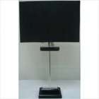   LS 21377 Table Lamp, Black And Clear Acrylic with Black Fabric Shade