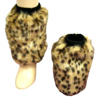 Cheetah Animal Print Faux Fur Leg Warmer Muff Boot Cover (L01448 