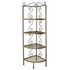   Corner Bakers Rack   Finish Antique Bronze, Style Without Brass Tips