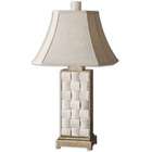 UtterMost Antique Silver Rectangle Bell Shade Table Lamp