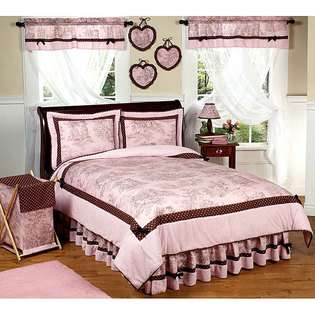   Girls French Toile 3 piece Full/ Queen size Quilt Set at 