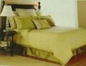 PEAR / OLIVE GREEN DAMASK BED SKIRT, NEW/NIP QUEEN $149  
