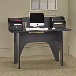   Designs Niko Office Desk with Mini Hutch in Matte Black 