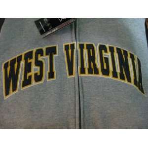 West Virginia University Zip Front Hooded Sweatshirt   Mens Size XL