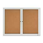   Quartet   Enclosed Outdoor Bulletin Board 2 Door 4x3 Aluminum Frame