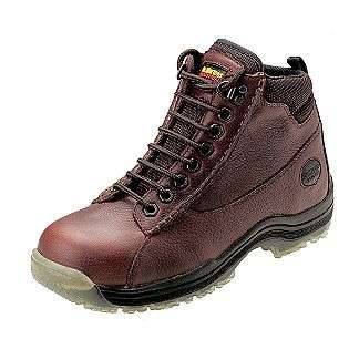 Mens Boots Leather Steel Toe 8 Eye Brown/Red 00518RJ08  Dr. Martens 