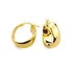 IceNGold 14K Yellow Gold 8mm Thickness High Polished Hinged Small Hoop 