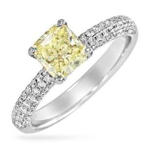 18K White Gold 1.01 CTW Color M N SI2 Diamond and 0.55 CTW Color G SI2 