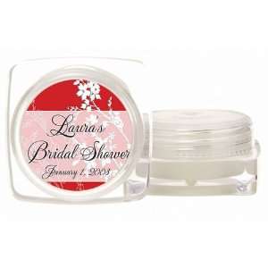 Wedding Favors Red Floral Design Personalized Large Lip Balm Pot with 