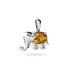jewels for me oval cut 14k white gold citrine elephant