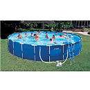 Intex 24 foot x 52 foot Round Metal Frame Pool with Saltwater System