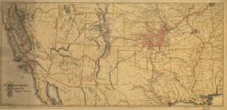 1899 Map of Atchison, Topeka & Santa Fe railroad system  