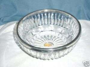 Genuine Lead Crystal Bowl with Silver Rim  
