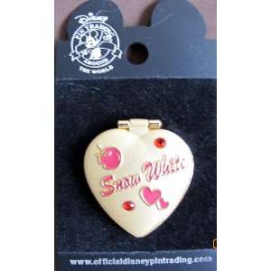 Disney Collector Pin: Snow White Heart Shape Locket Pin w Gems (2003 