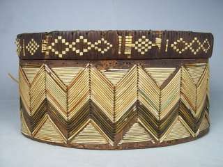 Antique Native American Quillwork Box, c1880  