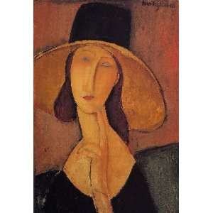   size 24x36 Inch, painting name Jeanne Hebuterne in a Large Hat, By