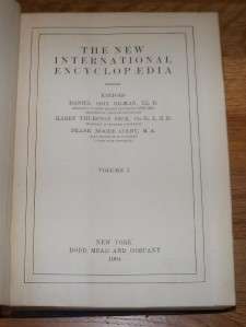 1904 NEW INTERNATIONAL ENCYCLOPEDIA 20 VOLUME SET COMPLETE FIRST 