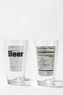 UrbanOutfitters  Beer Nutrition Pint Glass
