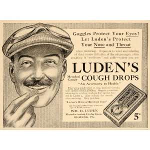  1913 Vintage Ad Wm. H. Ludens Cough Drops Menthol Candy 