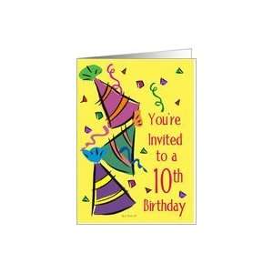  Tenth Birthday Party Invite Party Hats Card Toys & Games