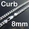 Mens 8mm 22 Figaro Chain Silver Necklace NF8  