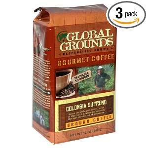 Global Grounds Colombian Supremo Hacienda Venecia, 12 Ounce Bags (Pack 