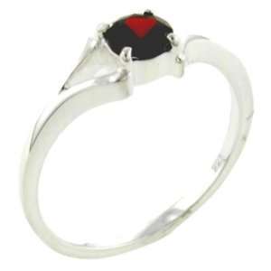  Round Garnet Color Cubic Zirconia Ring: Pugster: Jewelry