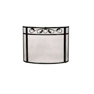  Wrought Iron Fireplace Screen with Top Scroll Design: Home 